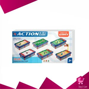 BabyShop-M54 Mainan Anak Laki Laki Game Meja Billiard Multifungsi 6in1 Bola Kaki Bowling Bola Basket