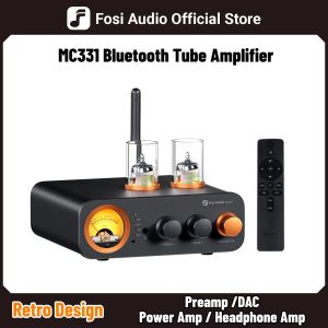 Fosi Audio MC331 2.0 Channel Bluetooth Stereo Integrated Tube Amplifier Mini All-in-One DAC Audio Power Amp for Passive Speaker