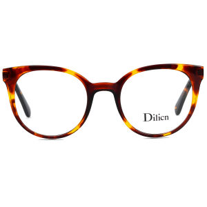 Dilicn New Creative Cat Eye Style Acetate and Metal Nice Glasses Beauty Girl Optical Womens Eyeglasses with Frames Lentes 3007