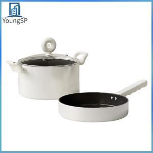 [Fast Delivery] Soup Pot Uncoated White Sauce Pan Set Easy To Clean Frying Pan Multipurpose Compatible with All Stovetops