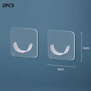 2/4pcs Curtain Rod Bracket Holders Hooks Self-adhesive Rod Holder Clothes Rail Bracket Toilet Home Bathroom Accessories