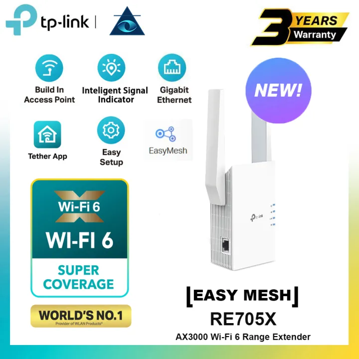TP-Link RE705X AX3000 WiFi 6 Dual Band Range Extender Repeater EasyMesh Access Point