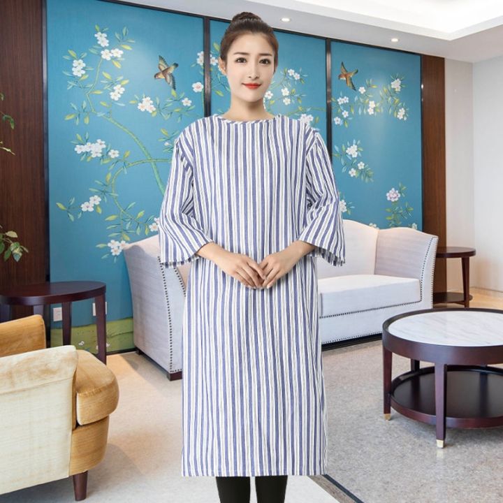 Patient gown women's cotton easytowear and take off pajamas shirt men's paralyzed patient