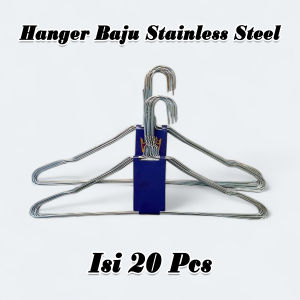 Hanger Gantungan Baju DEWASA 20pcs Bahan Stainless Steel Anti Karat / Kastok Pakaian / Hanger Kawat