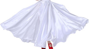 Women Satin Full Circle Ankle Length Swing Long Skirt Maxi Shiny Skirt for Party Cosplay Belly Dance Performance Costume