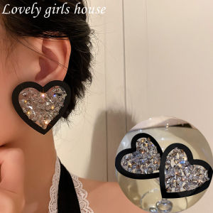 Korean Style Elegant Cute Rhinestone Butterfly Stud Earrings for Women Girls Fashion Metal Chain Jewelry Gifts