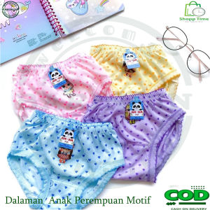 Cd anak cewek lusinan murah [ isi 12 pcs ] Dalaman anak perempuan murah / Size S-M-L-XL Harga Lusinan / Bahan Katun Lembut Motif