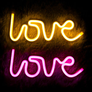 Love LED Neon Lights Night Light Sign Lamp Battery USB Double Powered Night Light for Indoor Christmas Wedding Home Decor