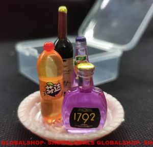 Bộ 5 món charm mini chai nước và đồ ăn mini trang  trí