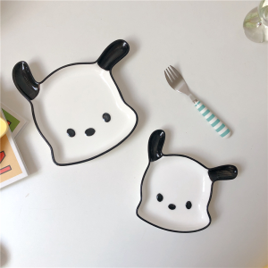 Christmas Gift Halloween Sanrio Kawaii Pochacco Dinner Plate Cartoon Anime Ceramic Dessert Plate Cake Snack Plate Childrens Breakfast Plate Girl Gift