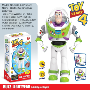 INNICE Light and Sound Buzz Lightyear Model Toys With Wings Toy Story Buzz Lightyear Action Figure Toy Cartoon Electric Walking Robot Birthday Gift