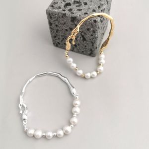 ANSINE Exquisite Minority Temperament Girl Gift Party Jewelry Accessories Baroque Copper Women Bracelet Pearls Bracelet Korean Style Jewelry