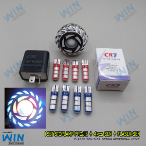 Lampu stop projie belakang kedip + 4pcs sen jeli dan flaser sein