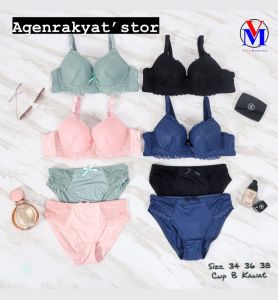 CD  BRA SET bh + Bra BRUKAT TEBARU BH Brukat dengan Kawat Cup A-B/Bra Set Seserahan BRA VIRAL DAN TELARIS Bra Spor CUP B