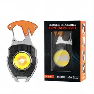 LED Keychain Light Pocket Flashlight Rechargeable Light COB Screwdriver Emergency Work Light