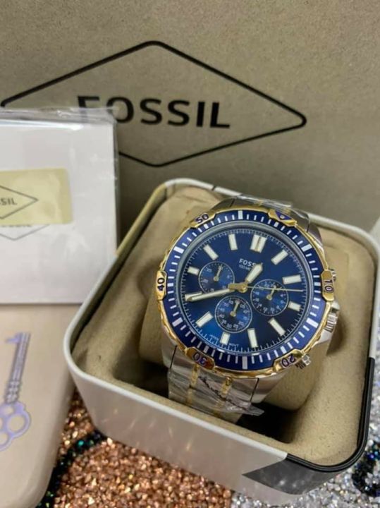 Fossil chronograph online blue