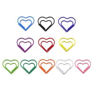 10ชิ้นที่หนีบกระดาษสีผู้ถือบุ๊คมาร์คหัวใจคลิปวางแผนน่ารักที่คั่นหนังสือขนาดเล็กสำหรับบ้าน