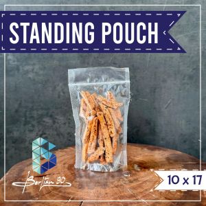 Plastik Standing Pouch 10x17 cm Isi 50 Pcs / Plastik Kemasan Makanan Berdiri / Plastik Klip Berdiri