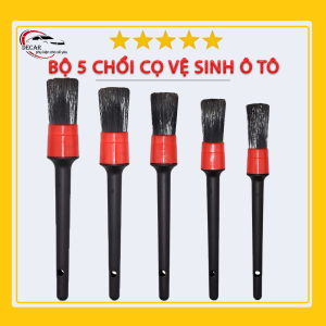 Combo 5 cây cọ rửa vệ sinh xe ô tô xe máy chuyên dụng bàn chải mềm quét làm sạch kẽ hở cửa gió điều hòa đánh bóng khoang máy mâm xe lốp xe hơi oto bộ chổi cọ đồ nghề vệ sinh chăm sóc ô tô máy tính bàn tủ ghế sofa