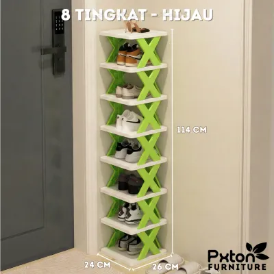 PXTON - Rak sepatu X tempat rak sepatu susun rak sendal tempat sendal rak serbaguna plastik / Rak sepatu multifungsi / / Rak Sepatu 4 Susun / 5 Susun / 6 Susun Plastik Tempat Sandal Sepatu Rak Serbaguna Plastik Rak Sepatu Murah