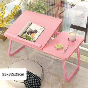 โต๊ะทำงานบนเตียงโต๊ะคอมพิวเตอร์ห้องพักนักศึกษาพับเก็บได้โต๊ะพับเก็บได้ยกน้ำหนักโต๊ะเรียน โต๊ะแล็ปท็อปโต๊ะพับขนาด 55*32*25cm