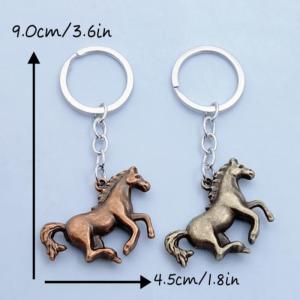 Hmeme Cổ điển kim loại ngựa Keychain Mặt dây chuyền Ba lô treo trang trí quà lưu niệm quà tặng