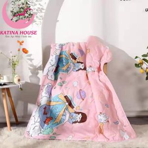 Chăn cho bé đi học tiện lợi vải cotton đũi mềm thoáng mát 1mx1m5 (Hàng loại 1)