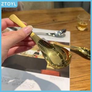 ZTOYL Stainless Steel Soup Spoons Home Kitchen Ladle Capacity Gold Silver Mirror Polished Flatware For Coffee Tableware