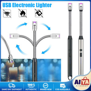 ★Same Day Shipping★ Multifunctional Electric Lighter Usb Rechargeable Portable Electronic Lighter Safety Lock Eco-Friendly for Candles Gas Stoves CYB-Candle-Lighter-Electronic