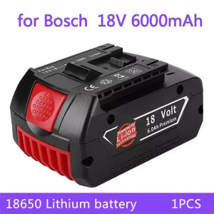 123 /NEW For Bosch 18V 6.0Ah Rechargeable Li-ion Battery 18V Power tool Backup Portable Replacement BAT609 Indicator light.