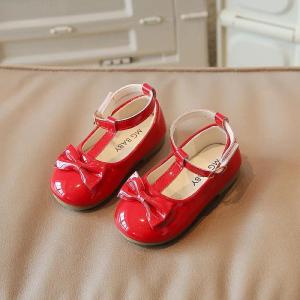 2026 Spring Summer Girls Shoes Gladiator Baby Girl Shoes Bowtie Princess Patent Leather Soft Little Girl Shoes Toddlers F04134