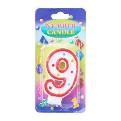 CGS Number Candle 9 Assorted Color