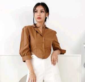 Diskon sale !! Atasan Kemeja Puff Chia Kemeja Blouse Top Wanita