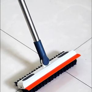 3 in 1 V Shape Floor Cleaning Brush with Wiper Long Handle Bathroom Kitchen Tile Scrub Brush Floor Squeegee Berus Lantai Malaysia Ready Stock