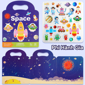 Đồ Chơi Sách Dán Sticker Khủng Long / Phi Hành Gia / Cá Heo / Xe Cứu Hỏa - Thủ Công DIY Sáng Tạo