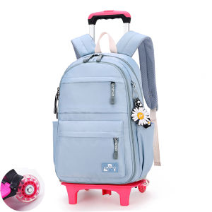 Elementary Middle School Students 6-wheel Trolley School Bag Waterproof Wear-resistant Multifunctional Backpack