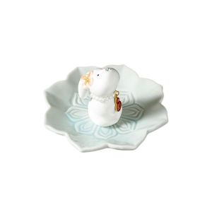 GEANAN Lamb Bunny Desk Ornaments Sheep Rabbit Incense Burner Home Decor Chinese New Year Zodiac Sheep Incense Holder Sleep Aid Ceramics Incense Stick Burner Year of Sheep