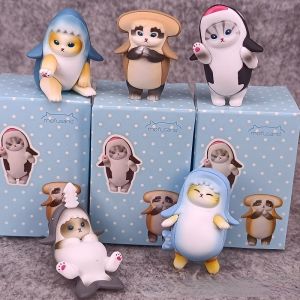 Mofusand Mini Blind Bag Toys Kawaii Fried Shrimp Shark Cat Ornaments Blind Box Toy Creative Gifts
