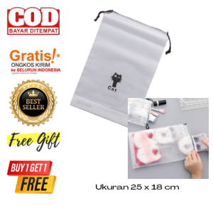 Pouch Brown Tas Travel Organizer Bag Kosmetik Makeup Make up Anti Air Wanita Import Tempat Pengimpanan Plastik Motif Brown