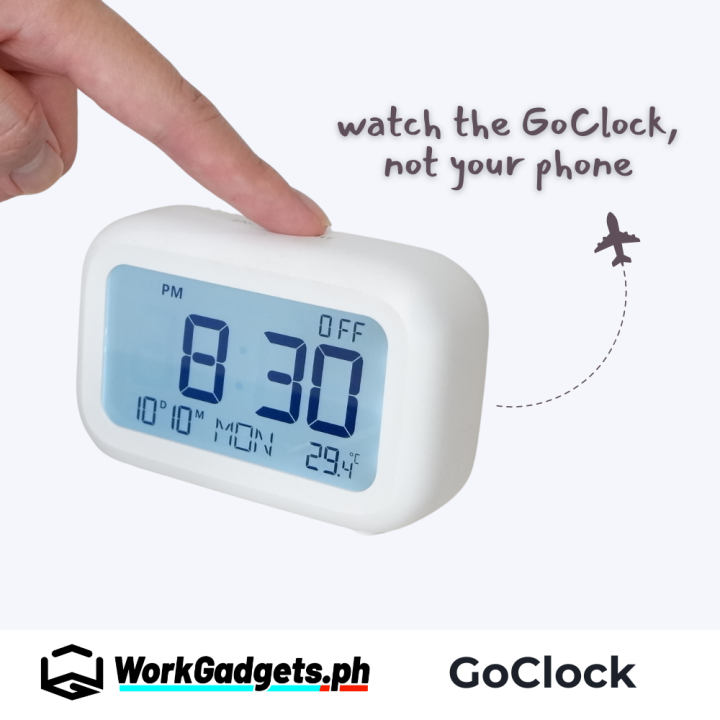WG GoClock — Alarm Clock, Date, Backlight, Desk/Bedside/Travel | by WorkGadgets.PH