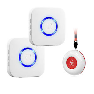 KAPEKANZ ปุ่มกดฉุกเฉิน ปุ่มกดเรียก กริ่งขอความช่วยเหลือ กร่ิงกดเรียก กริ่ง เพจเจอร์เรียกพยาบาลไร้สายระบบช่วยเหลือผู้ป่วยสำหรับบ้าน/ส่วนบุคคลเพจเจอร์ ใช้ในหลาย ๆ ฉากเช่นผู้สูงอายุเด็กหญิงตั้งครรภ์ร้านค้า ฯลฯ