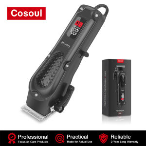 Cosoul Hair Clipper Cordless Compact Size Hair Cutting Machine Hair Trimmer Electric Beard Trimmer Hair Length Adjustable LED Display Type C Charging