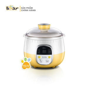 [Bear Chính Hãng] Nồi nấu chậm Bear 08L SUBE001 (có lồng hấp). Đủ 3 màu: Vàng hồng nâu. sử dụng để Nấu hấp hầm cách thủy giữ 100% giá trị dinh dưỡng có ruột nồi bằng sứ cao cấp.