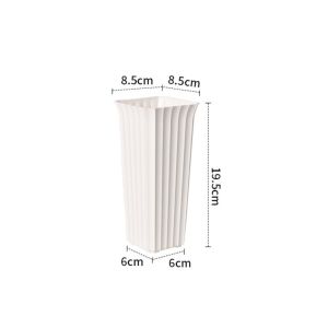 INEXTIN Plastic Flower Vase Vertical Stripes Design Nordic Style Decorative Vase Minimalist Black White Plant Pot Home Decor