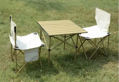 Portable aluminum folding picnic table four seater six seater