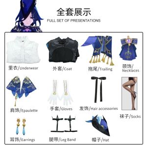 Genshin Impact Clorinde Cosplay set anime and game same clothing womens anime exhibition stage performance clothing㏇X0413