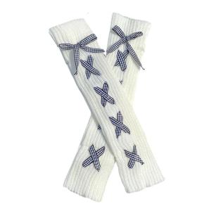 Dệt Kim bọc ấm chân Phụ Nữ Balletcore Dài bọc ấm chân Với Ribbon Cho Cô Gái Balletcore Vớ Găng làm ấm cổ tay Găng Tay