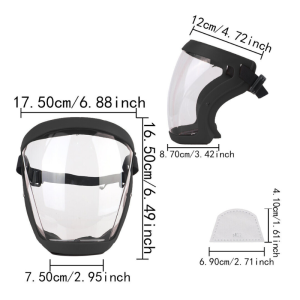【 Upgrade & Filter】Acrylic Transparent Full Faceshield Reusable Eye Protective Mask for Welding Anti-fog Mask Dustproof Windproof Goggles Face Protection Mask Safety Glasses Kitchen Protection opular protective goggles anti-fog dust-proof splash-proof