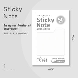 50 Pages/book Transparent Pearlescent Non-smudged Sticky Notes Writable N-times Posted Creative DIY Decor Stationery