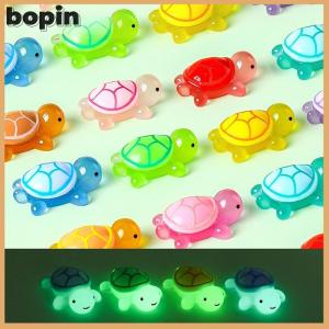 Bopin 6 10pcs Mini Luminous Turtle Home Decor Landscaping Resin Crafts Glowing Turtle Garden Fish Tank Miniatures Ornaments Decoration